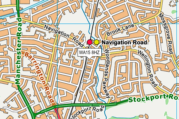 WA15 8HZ map - OS VectorMap District (Ordnance Survey)