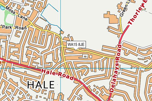 WA15 8JE map - OS VectorMap District (Ordnance Survey)