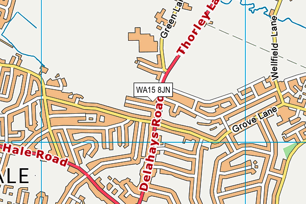 WA15 8JN map - OS VectorMap District (Ordnance Survey)