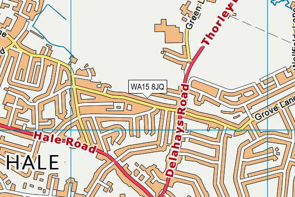 WA15 8JQ map - OS VectorMap District (Ordnance Survey)