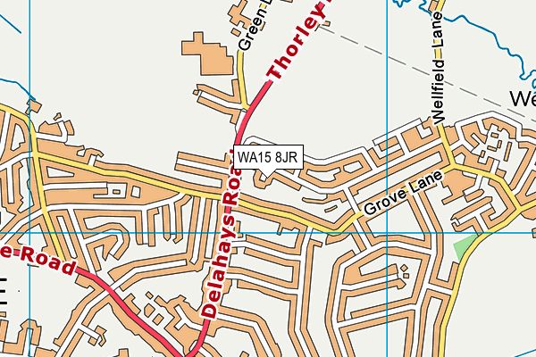 WA15 8JR map - OS VectorMap District (Ordnance Survey)