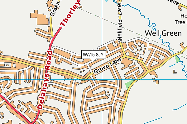 WA15 8JY map - OS VectorMap District (Ordnance Survey)
