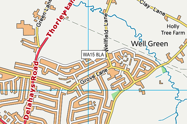 WA15 8LA map - OS VectorMap District (Ordnance Survey)