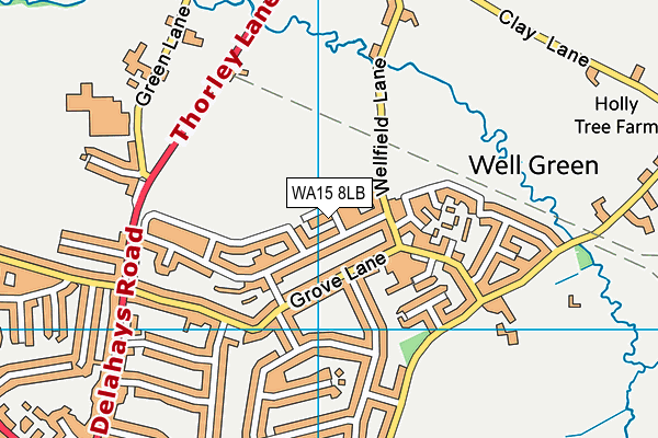 WA15 8LB map - OS VectorMap District (Ordnance Survey)