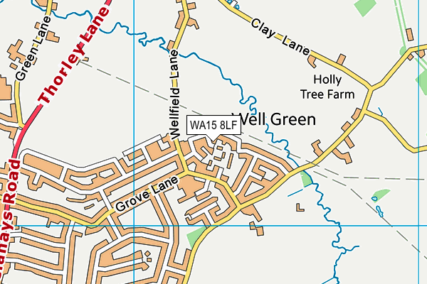 WA15 8LF map - OS VectorMap District (Ordnance Survey)