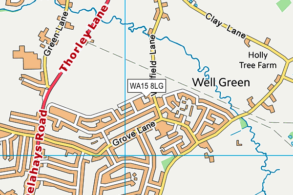 WA15 8LG map - OS VectorMap District (Ordnance Survey)