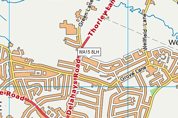 WA15 8LH map - OS VectorMap District (Ordnance Survey)