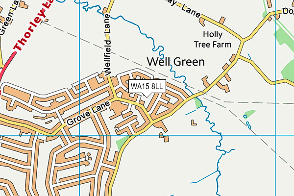 WA15 8LL map - OS VectorMap District (Ordnance Survey)