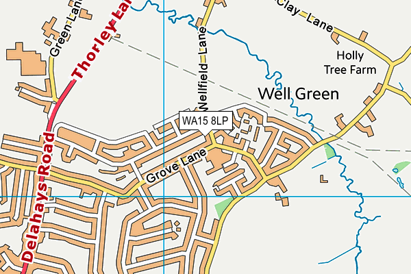 WA15 8LP map - OS VectorMap District (Ordnance Survey)