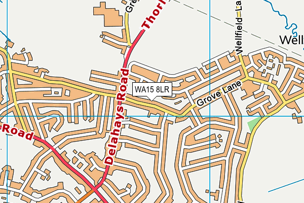 WA15 8LR map - OS VectorMap District (Ordnance Survey)