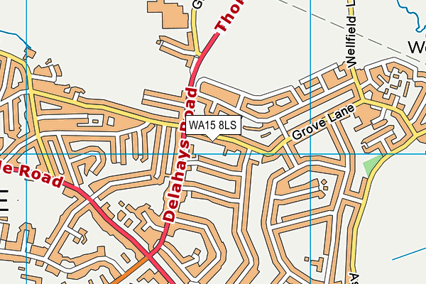 WA15 8LS map - OS VectorMap District (Ordnance Survey)