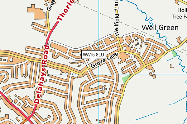 WA15 8LU map - OS VectorMap District (Ordnance Survey)