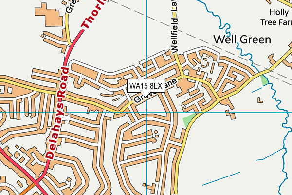 WA15 8LX map - OS VectorMap District (Ordnance Survey)