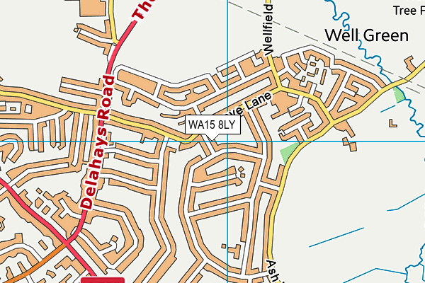 WA15 8LY map - OS VectorMap District (Ordnance Survey)