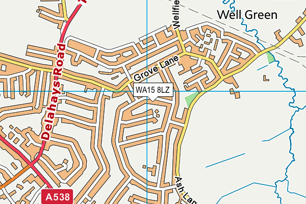 WA15 8LZ map - OS VectorMap District (Ordnance Survey)