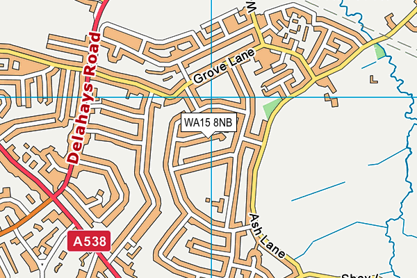 WA15 8NB map - OS VectorMap District (Ordnance Survey)