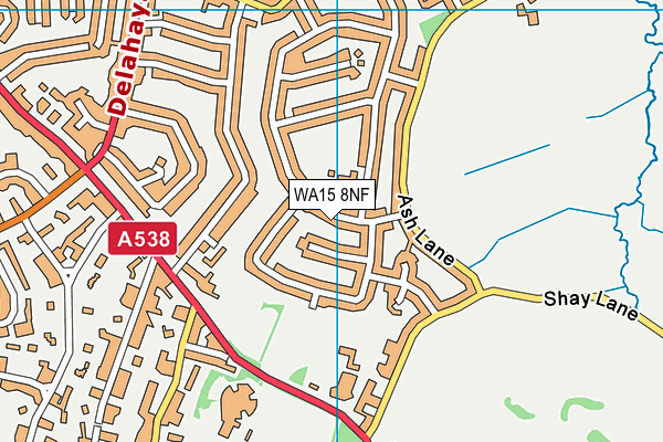 WA15 8NF map - OS VectorMap District (Ordnance Survey)