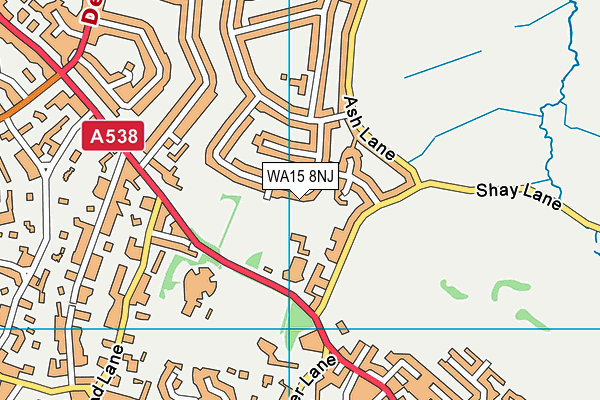 WA15 8NJ map - OS VectorMap District (Ordnance Survey)
