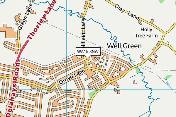 WA15 8NW map - OS VectorMap District (Ordnance Survey)