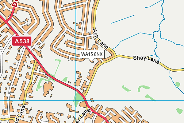 WA15 8NX map - OS VectorMap District (Ordnance Survey)