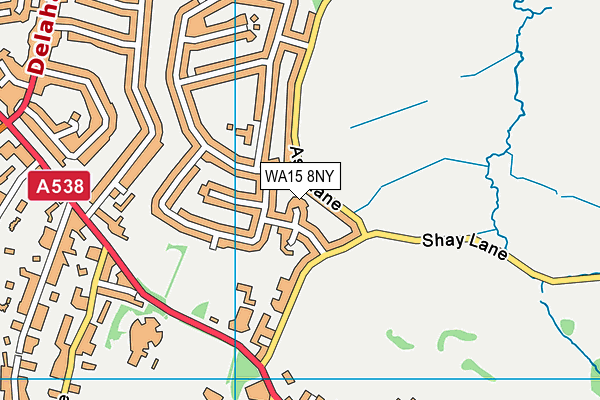 WA15 8NY map - OS VectorMap District (Ordnance Survey)