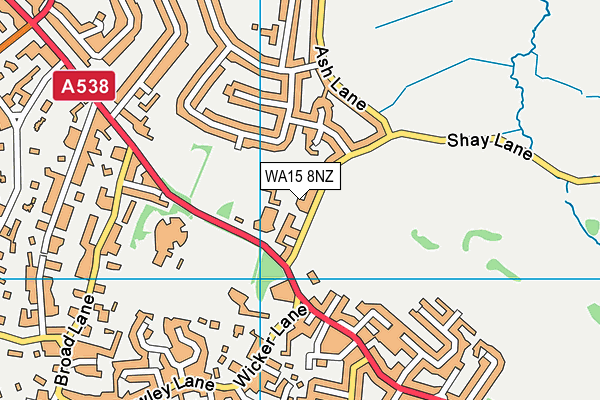 WA15 8NZ map - OS VectorMap District (Ordnance Survey)