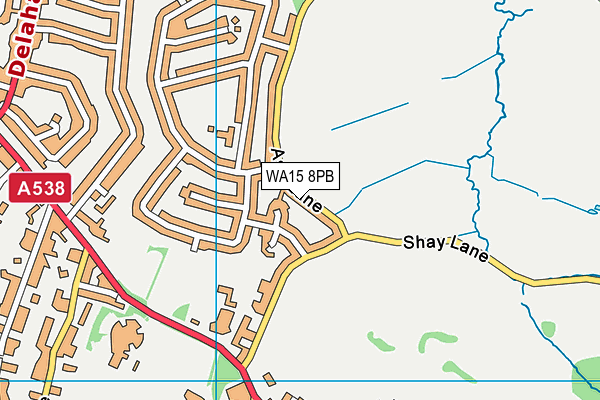 WA15 8PB map - OS VectorMap District (Ordnance Survey)