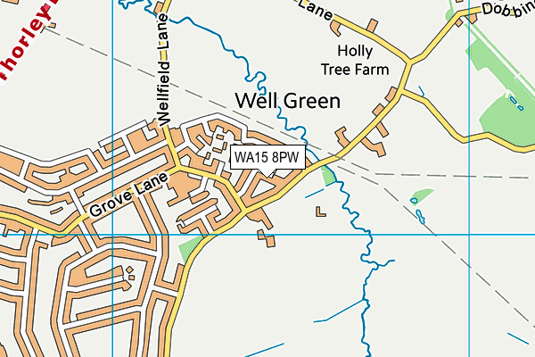 WA15 8PW map - OS VectorMap District (Ordnance Survey)