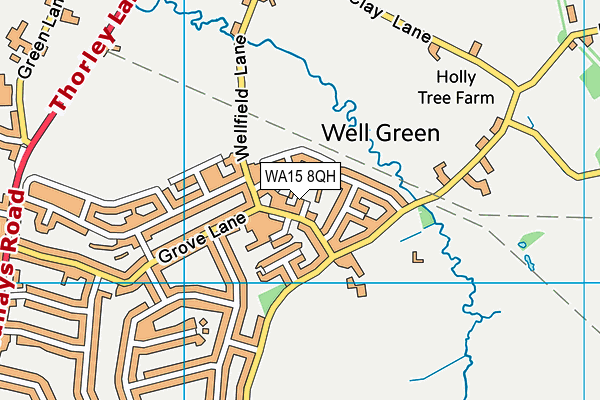 WA15 8QH map - OS VectorMap District (Ordnance Survey)
