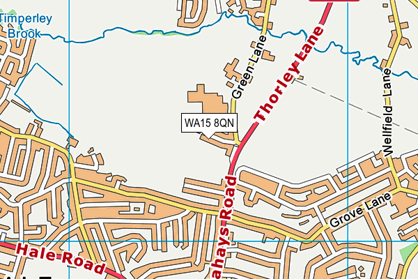 WA15 8QN map - OS VectorMap District (Ordnance Survey)