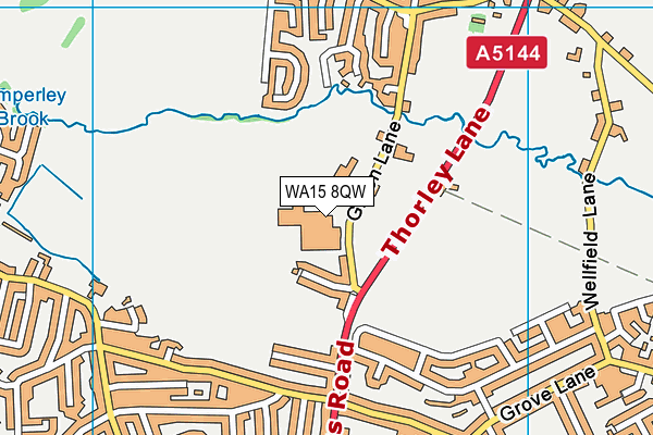 Altrincham College map (WA15 8QW) - OS VectorMap District (Ordnance Survey)