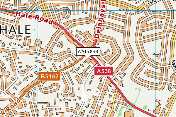 WA15 8RB map - OS VectorMap District (Ordnance Survey)