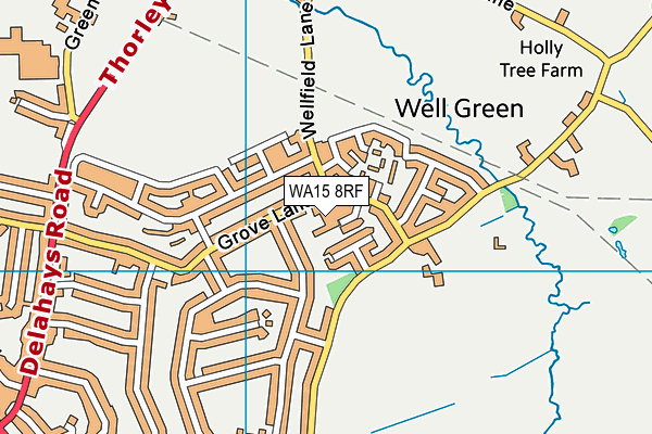 WA15 8RF map - OS VectorMap District (Ordnance Survey)