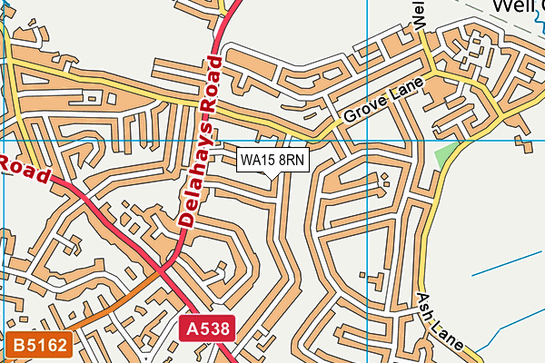 WA15 8RN map - OS VectorMap District (Ordnance Survey)