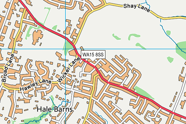 WA15 8SS map - OS VectorMap District (Ordnance Survey)