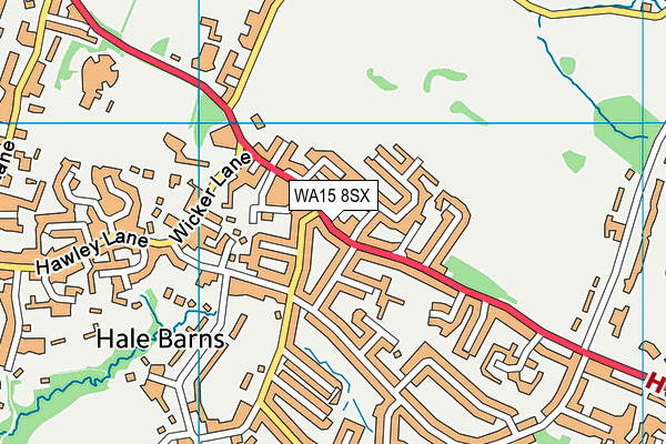 WA15 8SX map - OS VectorMap District (Ordnance Survey)