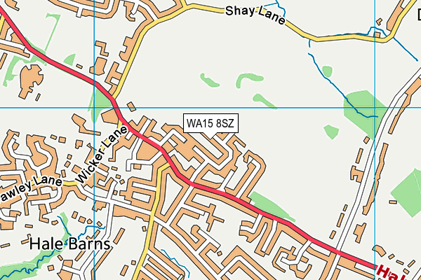 WA15 8SZ map - OS VectorMap District (Ordnance Survey)