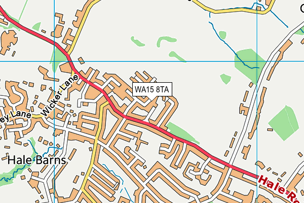 WA15 8TA map - OS VectorMap District (Ordnance Survey)