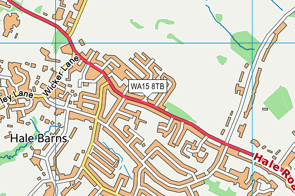 WA15 8TB map - OS VectorMap District (Ordnance Survey)