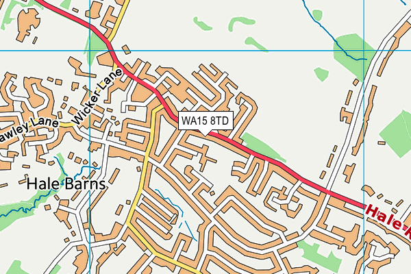 WA15 8TD map - OS VectorMap District (Ordnance Survey)