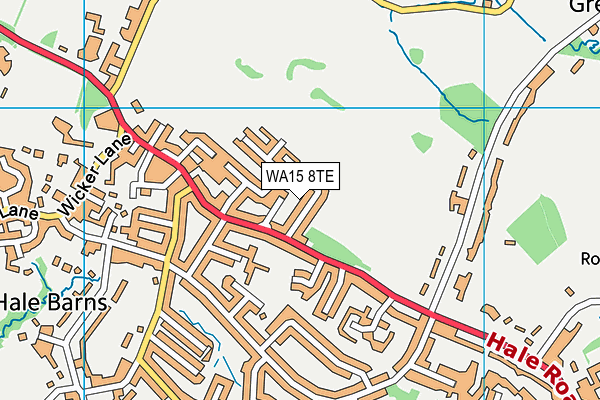 WA15 8TE map - OS VectorMap District (Ordnance Survey)