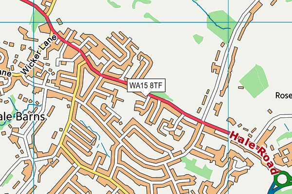 WA15 8TF map - OS VectorMap District (Ordnance Survey)