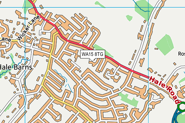 WA15 8TG map - OS VectorMap District (Ordnance Survey)
