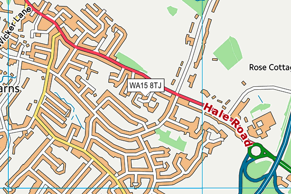 WA15 8TJ map - OS VectorMap District (Ordnance Survey)