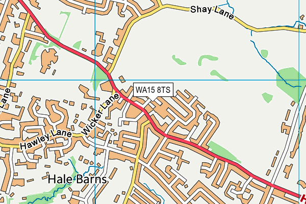 WA15 8TS map - OS VectorMap District (Ordnance Survey)