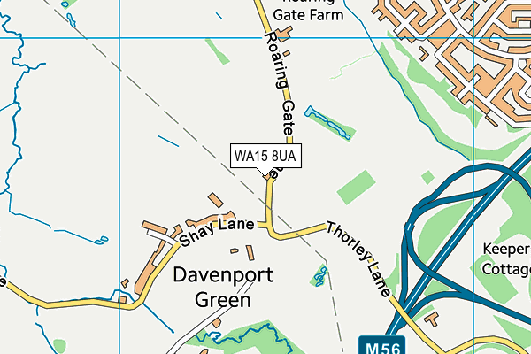 WA15 8UA map - OS VectorMap District (Ordnance Survey)
