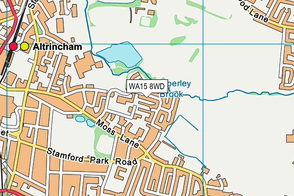 WA15 8WD map - OS VectorMap District (Ordnance Survey)