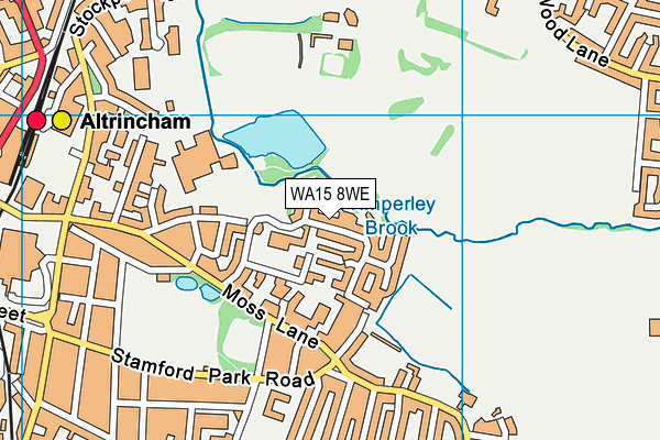 WA15 8WE map - OS VectorMap District (Ordnance Survey)