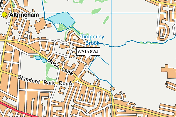 WA15 8WJ map - OS VectorMap District (Ordnance Survey)