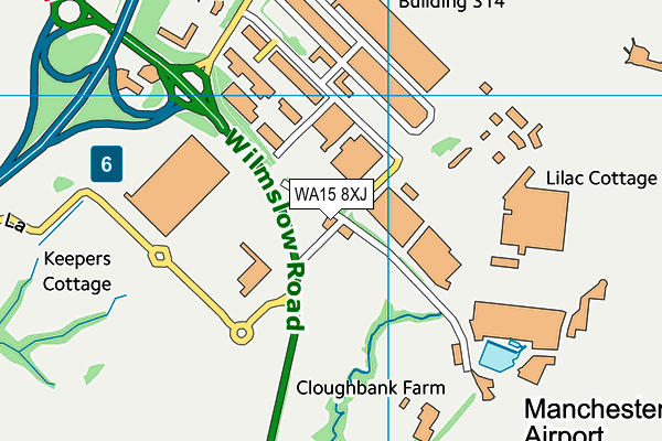 WA15 8XJ map - OS VectorMap District (Ordnance Survey)